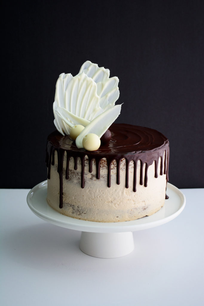 Chocolate drip cake with Guinness Frosting, dripping chocolate