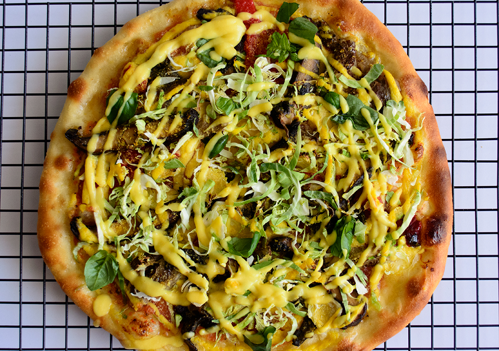 Vegan Pizza: Roasted Veggie “Keeza” (Ackee Pizza)