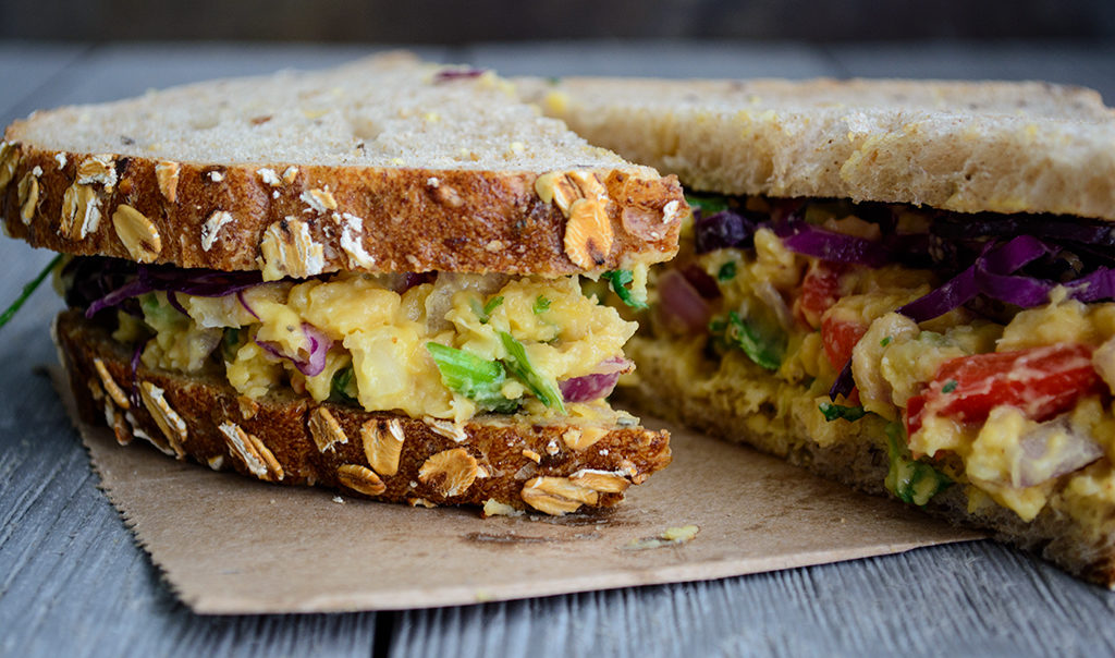 creamy vegan chickpea salad sandwich 