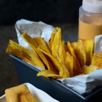 Homemade-green-plantain-chips-are-really-easy-to-make-and-taste-way-better-than-store-bought,-served-with-this-delicious-ackee-chipotle-mayo,-they-may-just-be-your-new-#vegan-snack