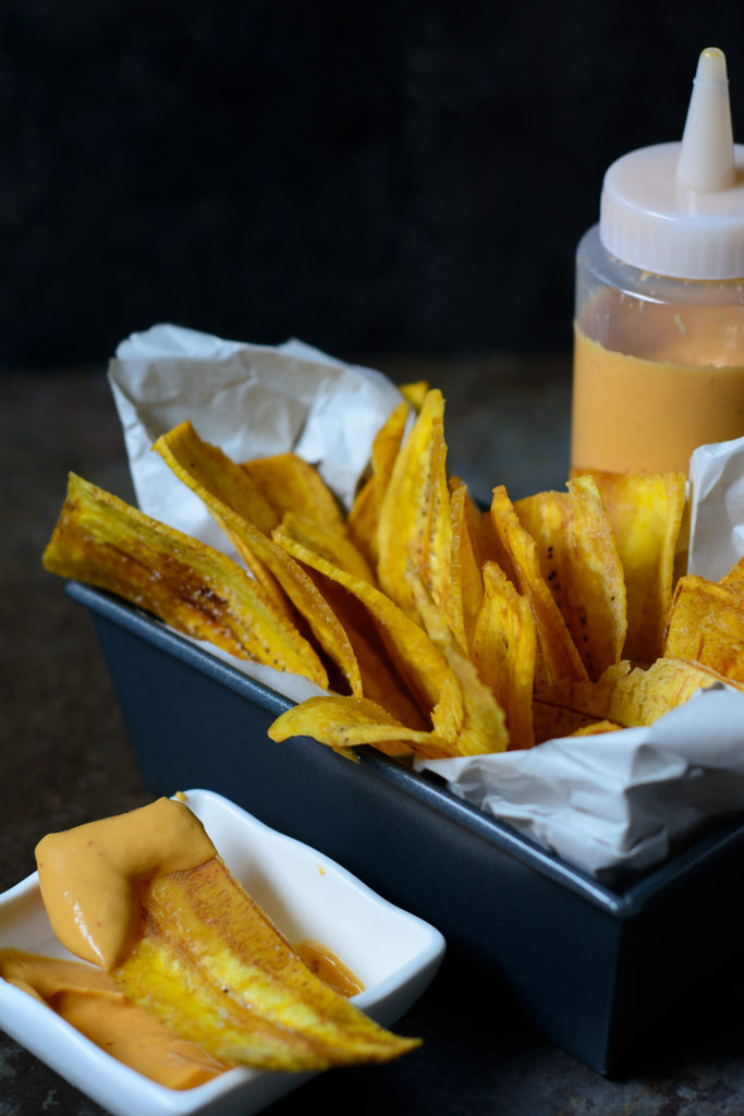 Green Plantain Chips with Chipotle Ackee Mayo