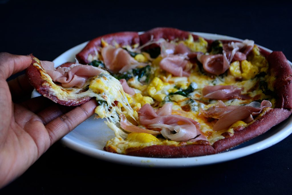 Unique Pizza Recipe: Ackee Pizza on Beetroot Dough
