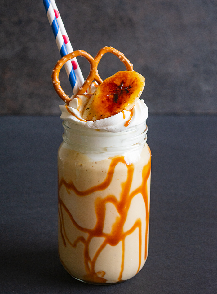 salted caramel banana ackee milkshake